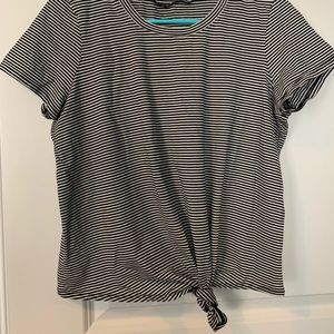Madewell side tie tee in black & white stripe